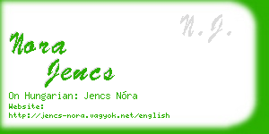 nora jencs business card