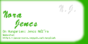 nora jencs business card